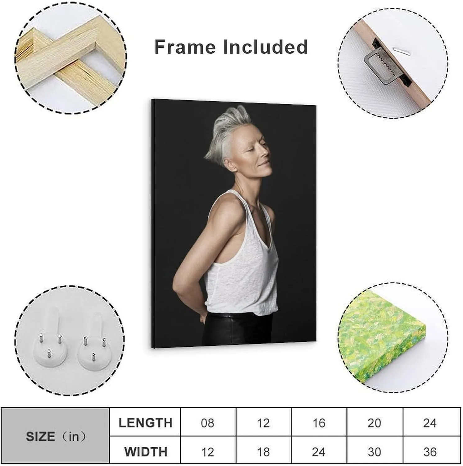 XLIANDA Movie Star Famous Actress Tilda Swinton Life Poster Canvas Art And Wall Art Picture Print Modern Family Bedroom Decors 08x12inch(20x30cm)