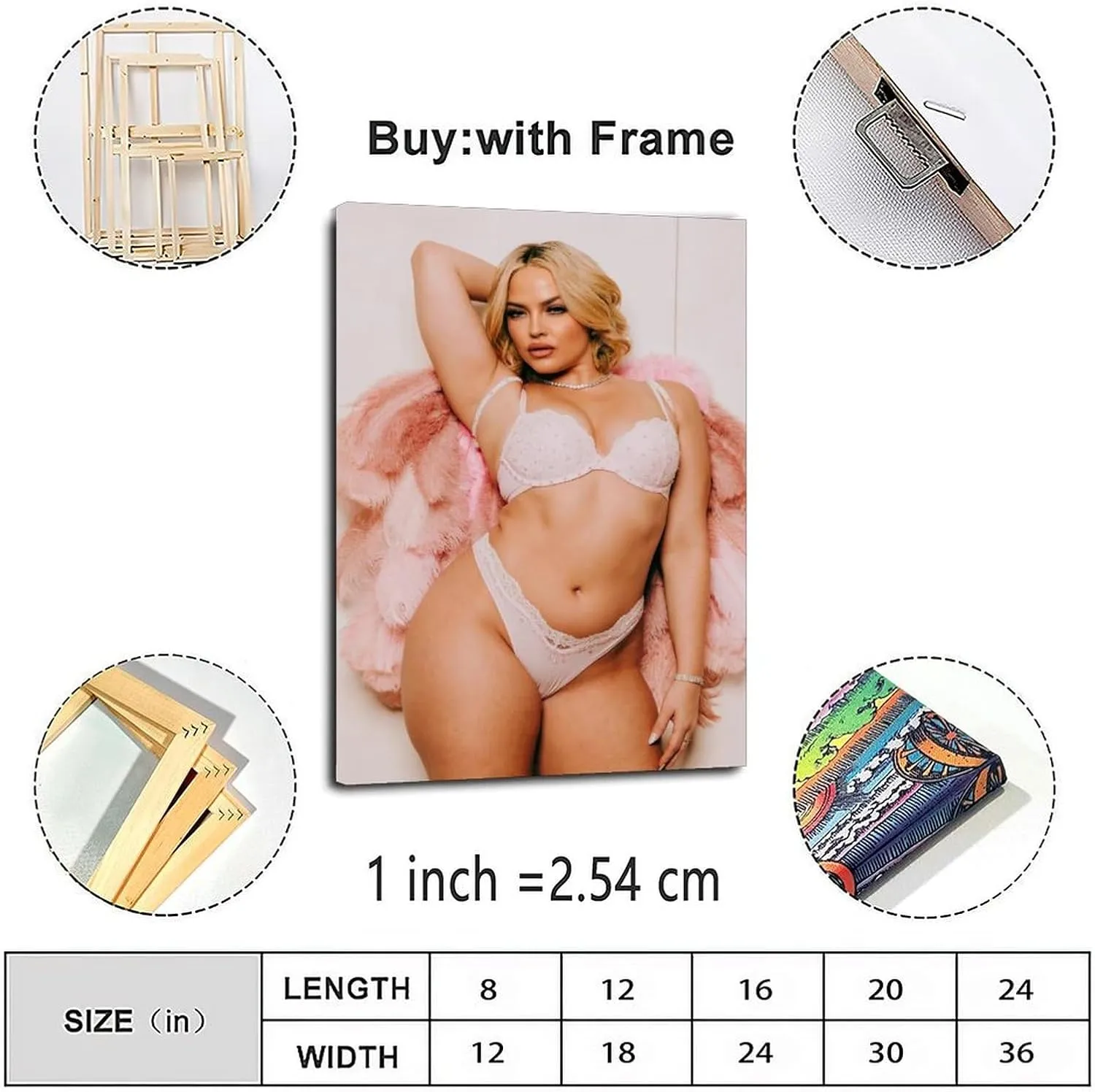 XNRYYU Star Alexis Texas Sexy Model Female Star Bikini Poster 4 Canvas Painting Wall Art Poster for Bedroom Living Room Decor 16x24inch(40x60cm) Frame-style