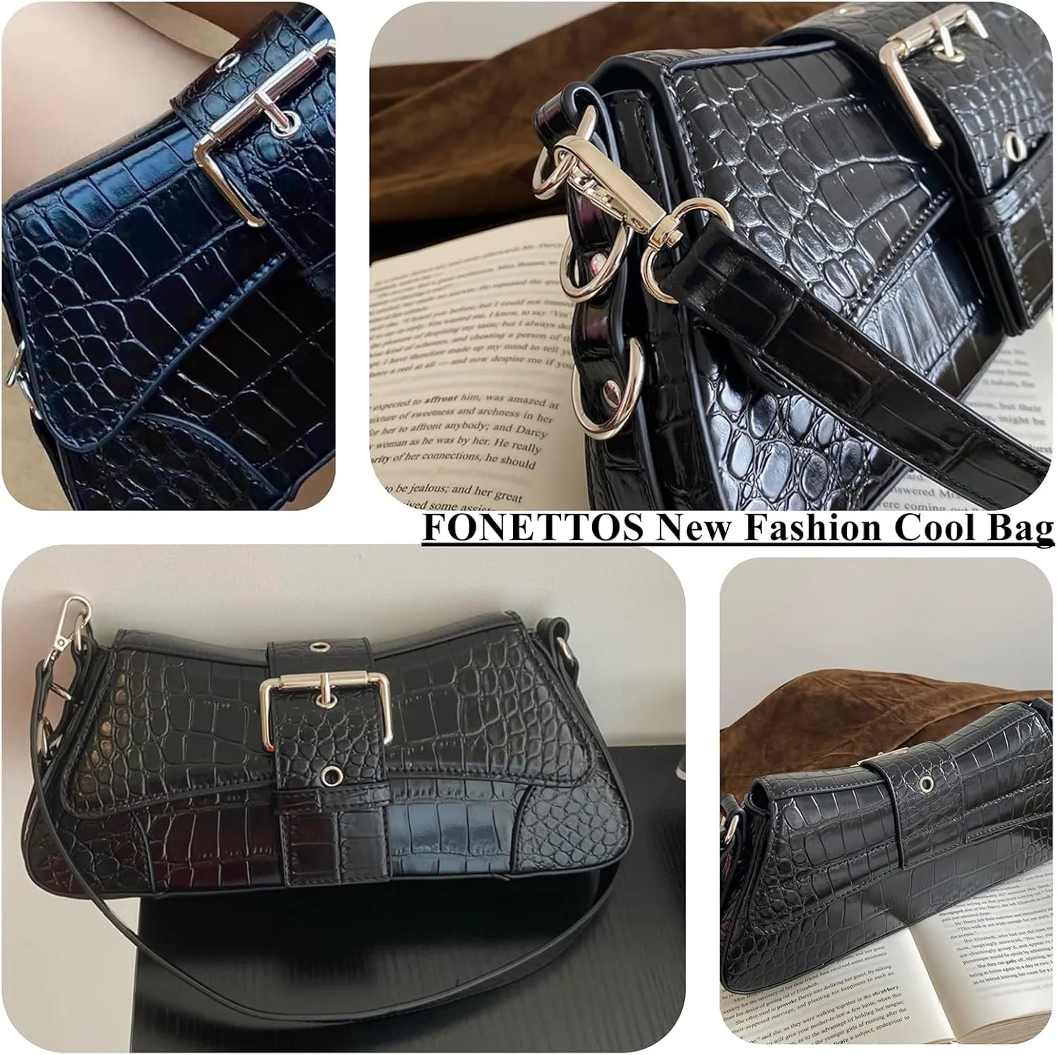 Y2K Punk Funky Bag, Sourpuss Goth Crossbody Sfly Unique Purse Novelty Rock Women Shoulder Bags Girls Handbag