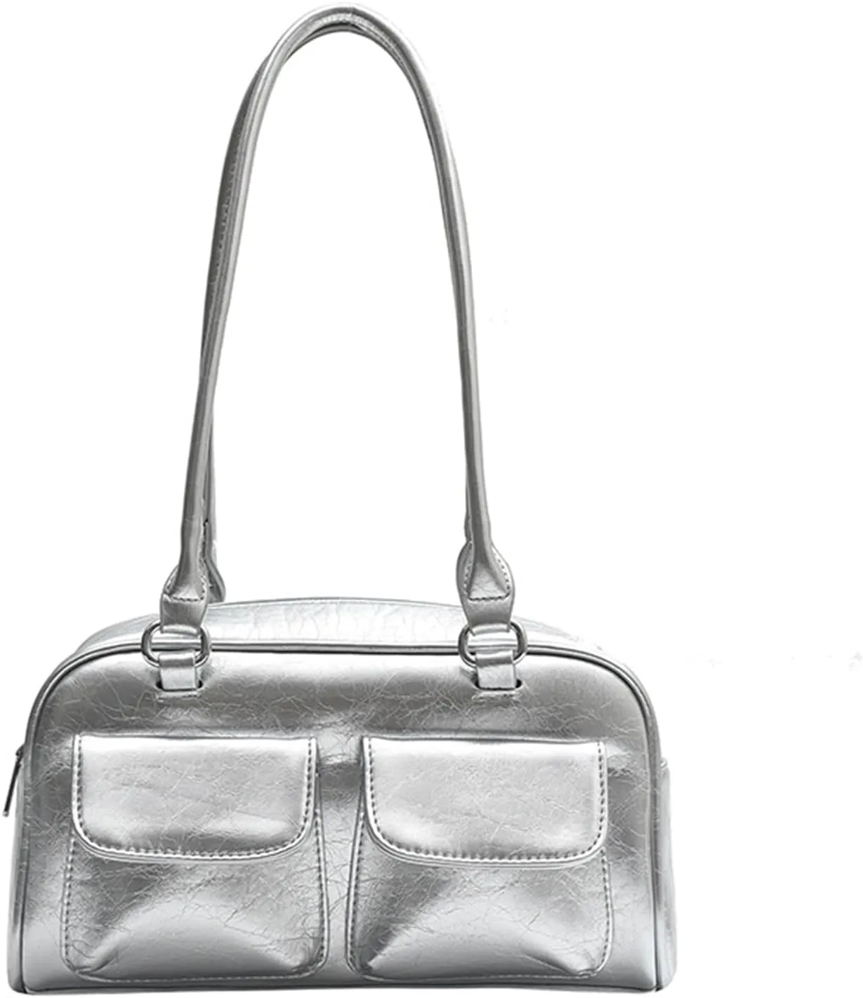 Y2K Shoulder Purses for Women Trendy - PU Leather Retro Boston Handbag, Lightweight and Versatile for Work and Travel
