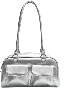 Y2K Shoulder Purses for Women Trendy - PU Leather Retro Boston Handbag, Lightweight and Versatile for Work and Travel