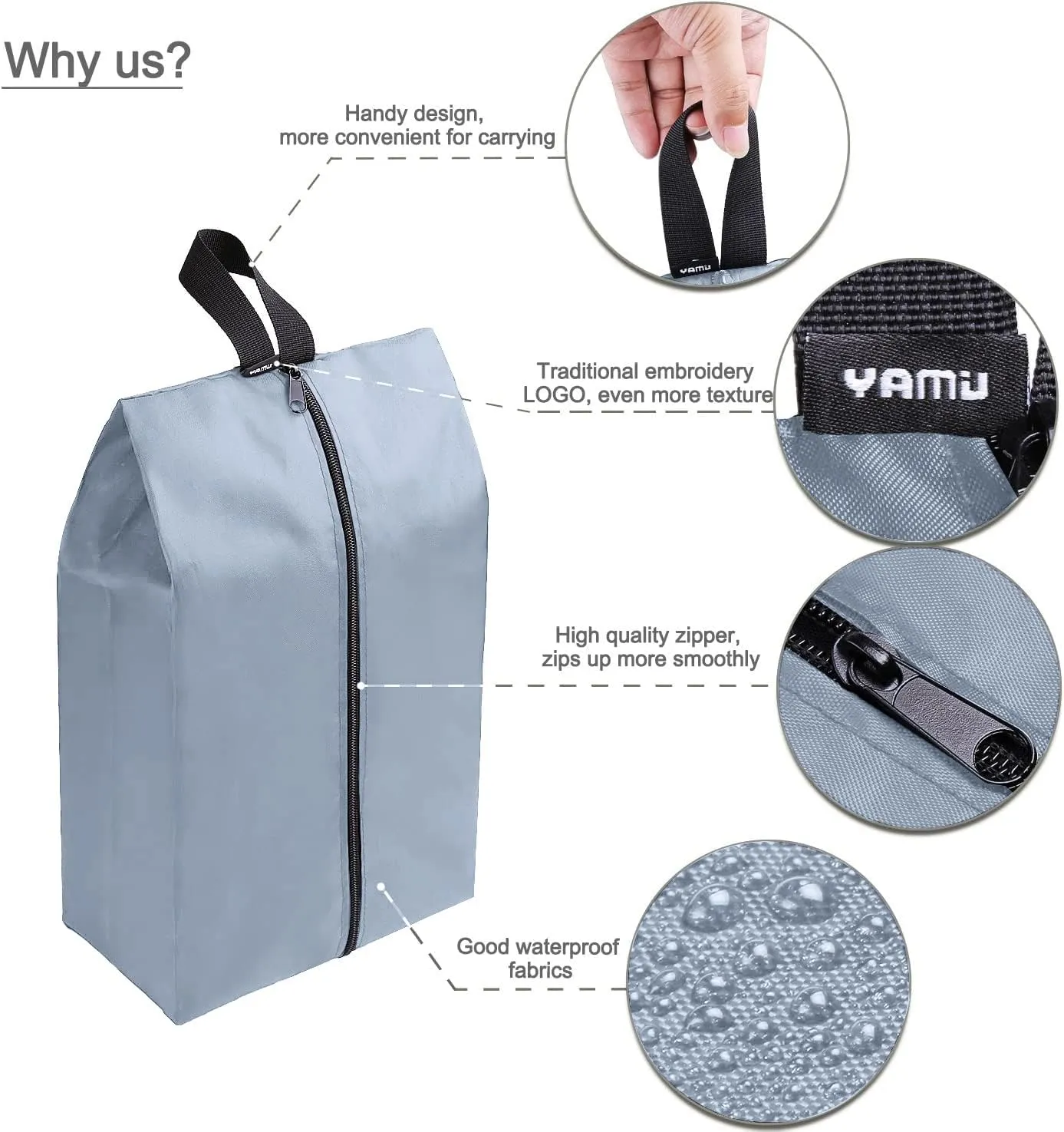 YAMIU Travel Shoe Bags (4-pack Mixed Color)