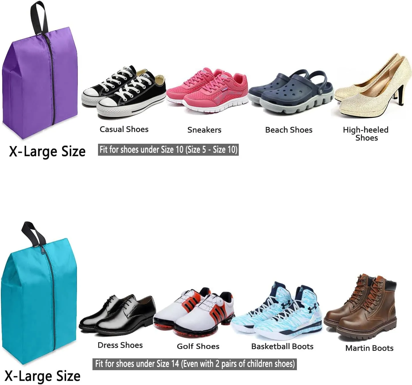 YAMIU Travel Shoe Bags (4-pack Mixed Color)