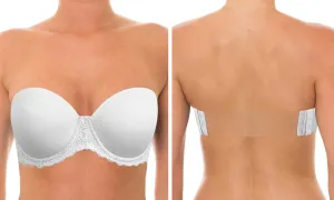 YANDW Strapless Lightly Padded Full Figured Coverage Bra Clear Back Multiway Invisible Straps Backless Brassiere for Women