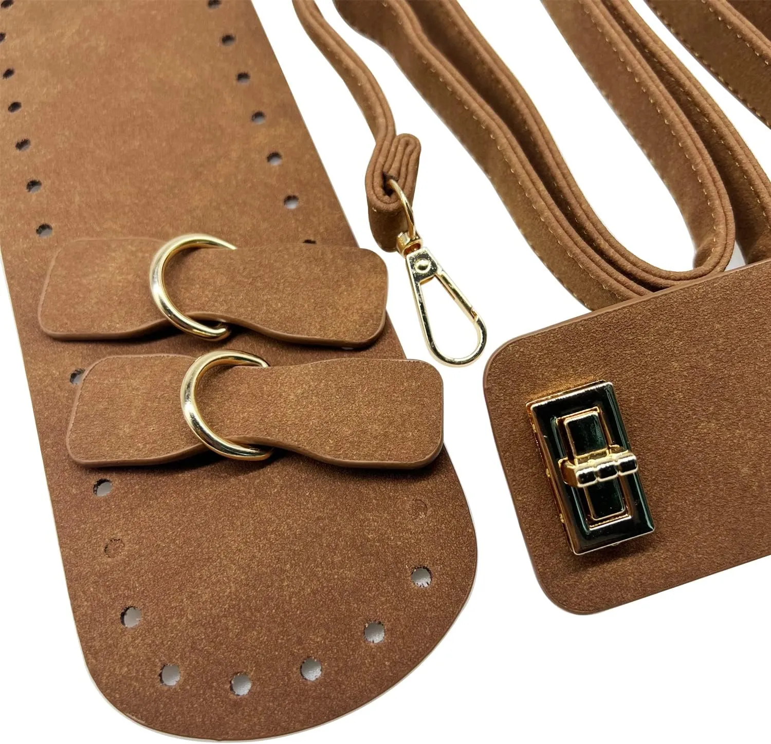 Yayatty PU Leather Backpack Making Kit - DIY Leather Bags Knitting Crochet Set with Bag Straps Clasps, Coffee