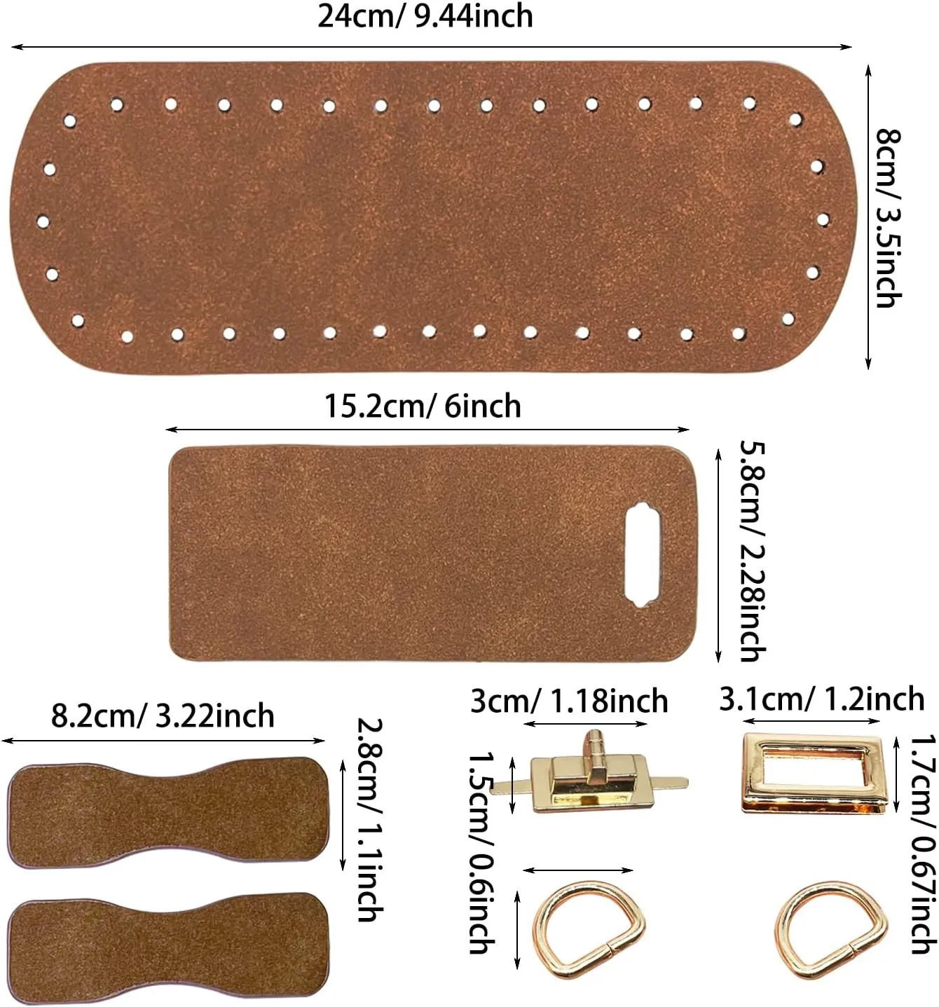 Yayatty PU Leather Backpack Making Kit - DIY Leather Bags Knitting Crochet Set with Bag Straps Clasps, Coffee