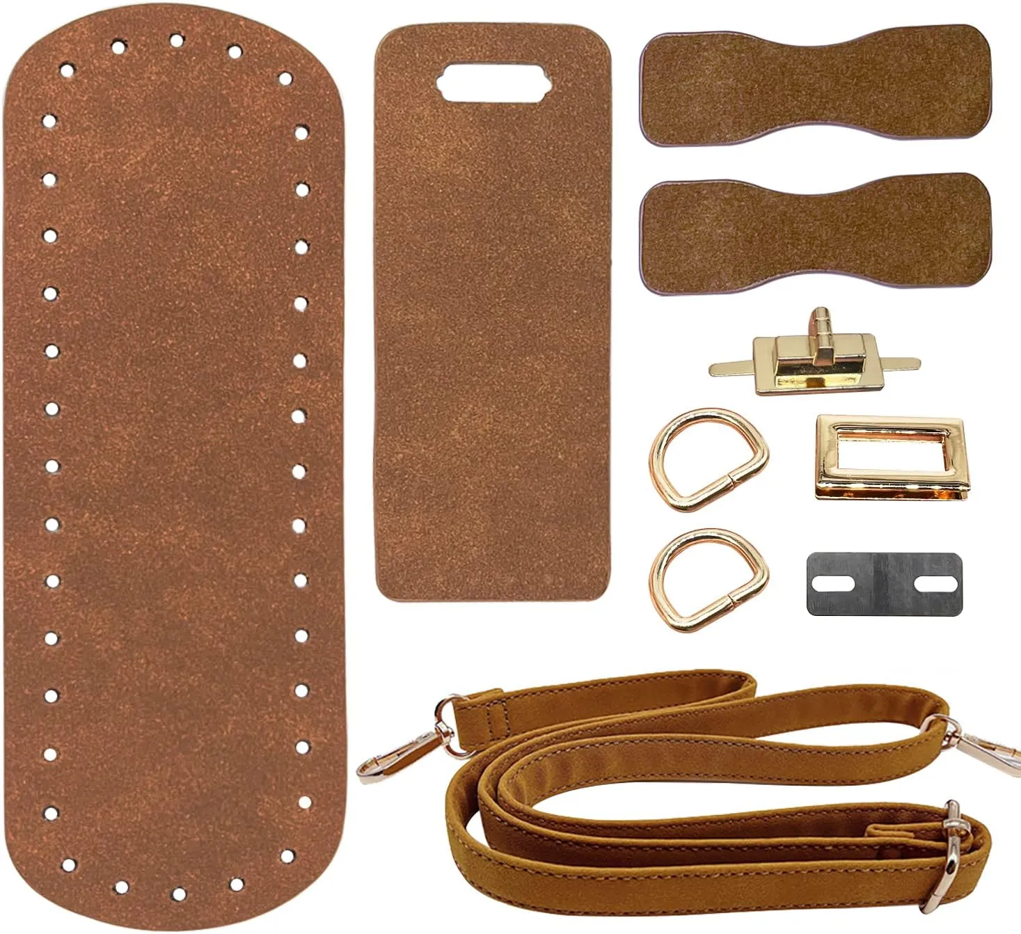Yayatty PU Leather Backpack Making Kit - DIY Leather Bags Knitting Crochet Set with Bag Straps Clasps, Coffee