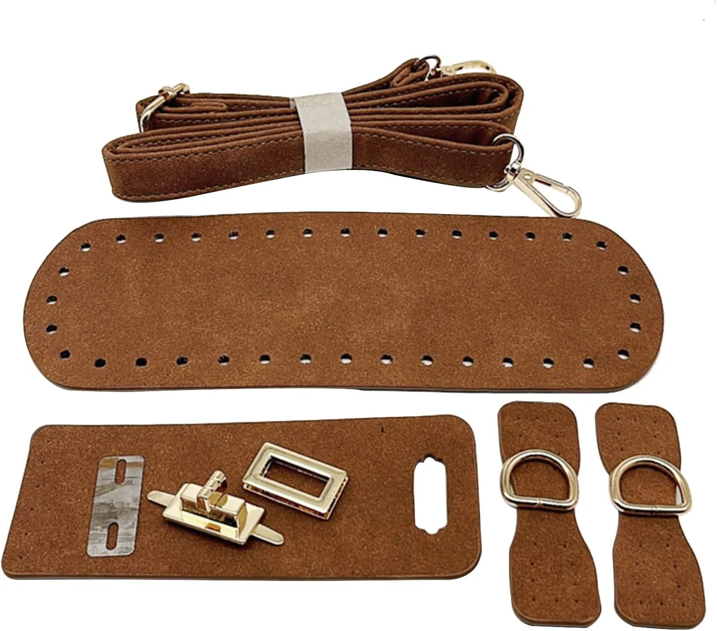 Yayatty PU Leather Backpack Making Kit - DIY Leather Bags Knitting Crochet Set with Bag Straps Clasps, Coffee
