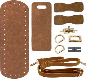 Yayatty PU Leather Backpack Making Kit - DIY Leather Bags Knitting Crochet Set with Bag Straps Clasps, Coffee