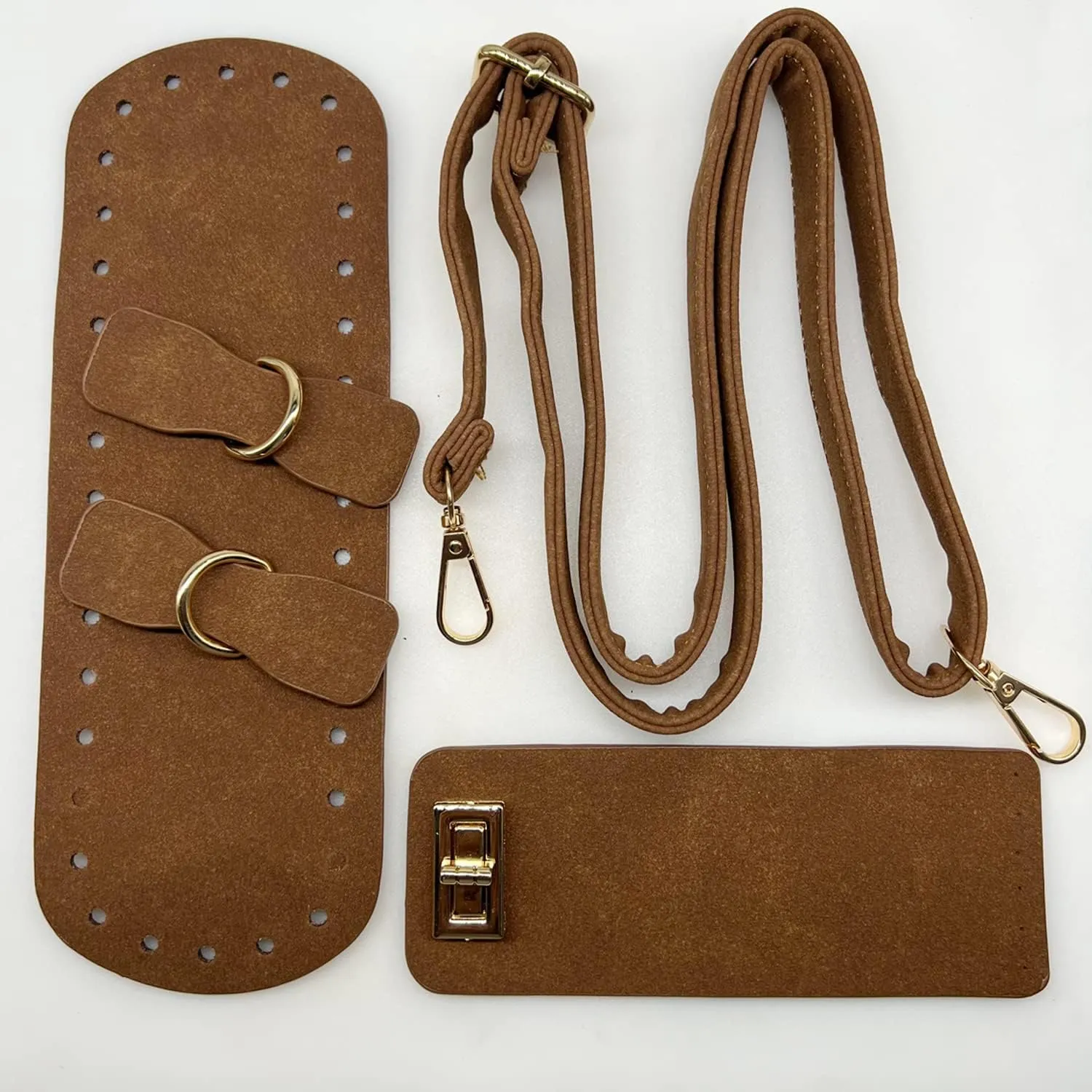 Yayatty PU Leather Backpack Making Kit - DIY Leather Bags Knitting Crochet Set with Bag Straps Clasps, Coffee
