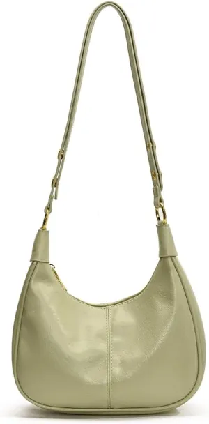 YFGBCX Small Crescent Shoulder Bag for Women - Fall Bag Red Retro Solid Color Half Moon Purse