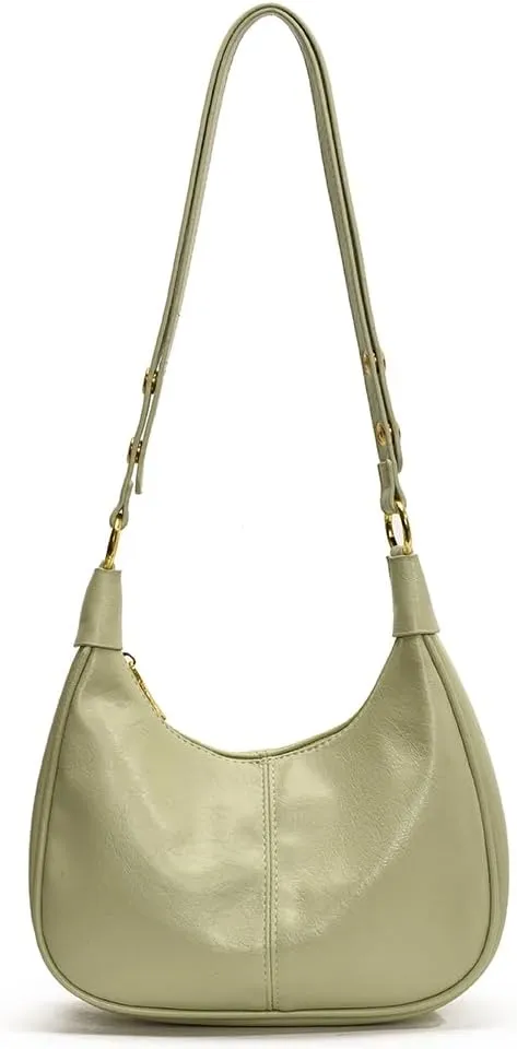 YFGBCX Small Crescent Shoulder Bag for Women - Fall Bag Red Retro Solid Color Half Moon Purse
