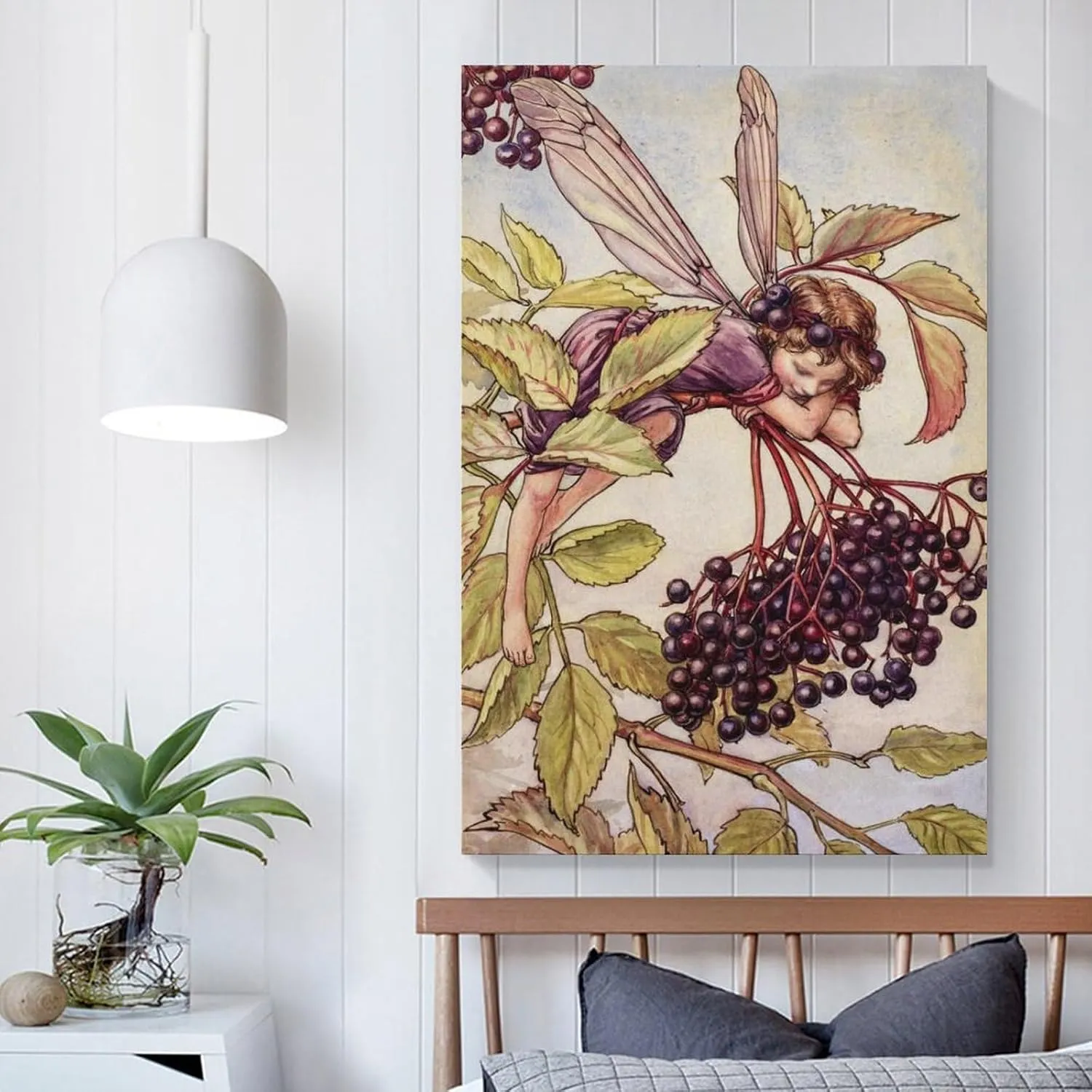yhtgHRGU The Elderberry Fairy Illustration By Cicely Mary Barker Canvas Wall Art Poster For Room Aesthetic And Decor Poster For Office Decor Living Room Bedroom 12x18inch(30x45cm)