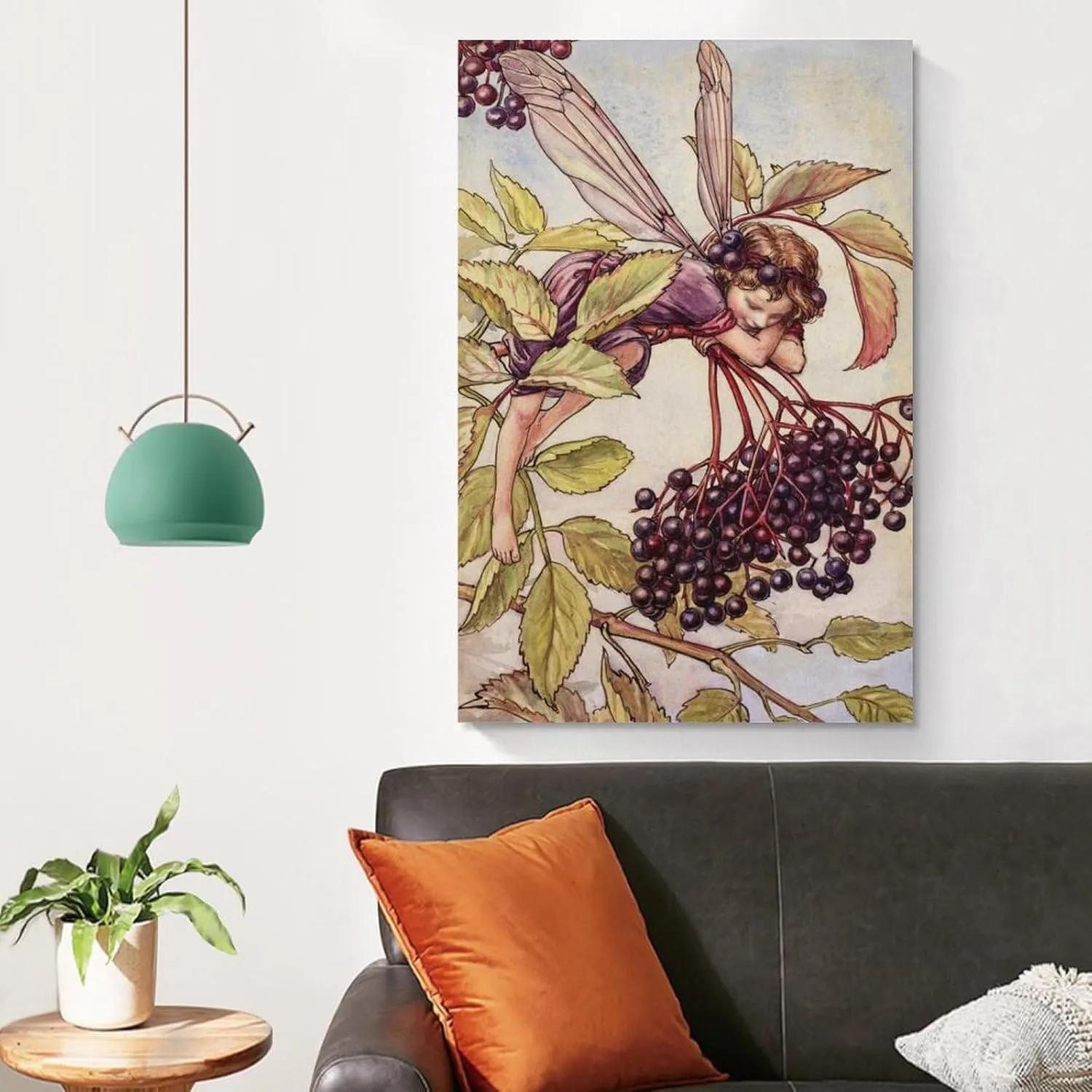 yhtgHRGU The Elderberry Fairy Illustration By Cicely Mary Barker Canvas Wall Art Poster For Room Aesthetic And Decor Poster For Office Decor Living Room Bedroom 12x18inch(30x45cm)