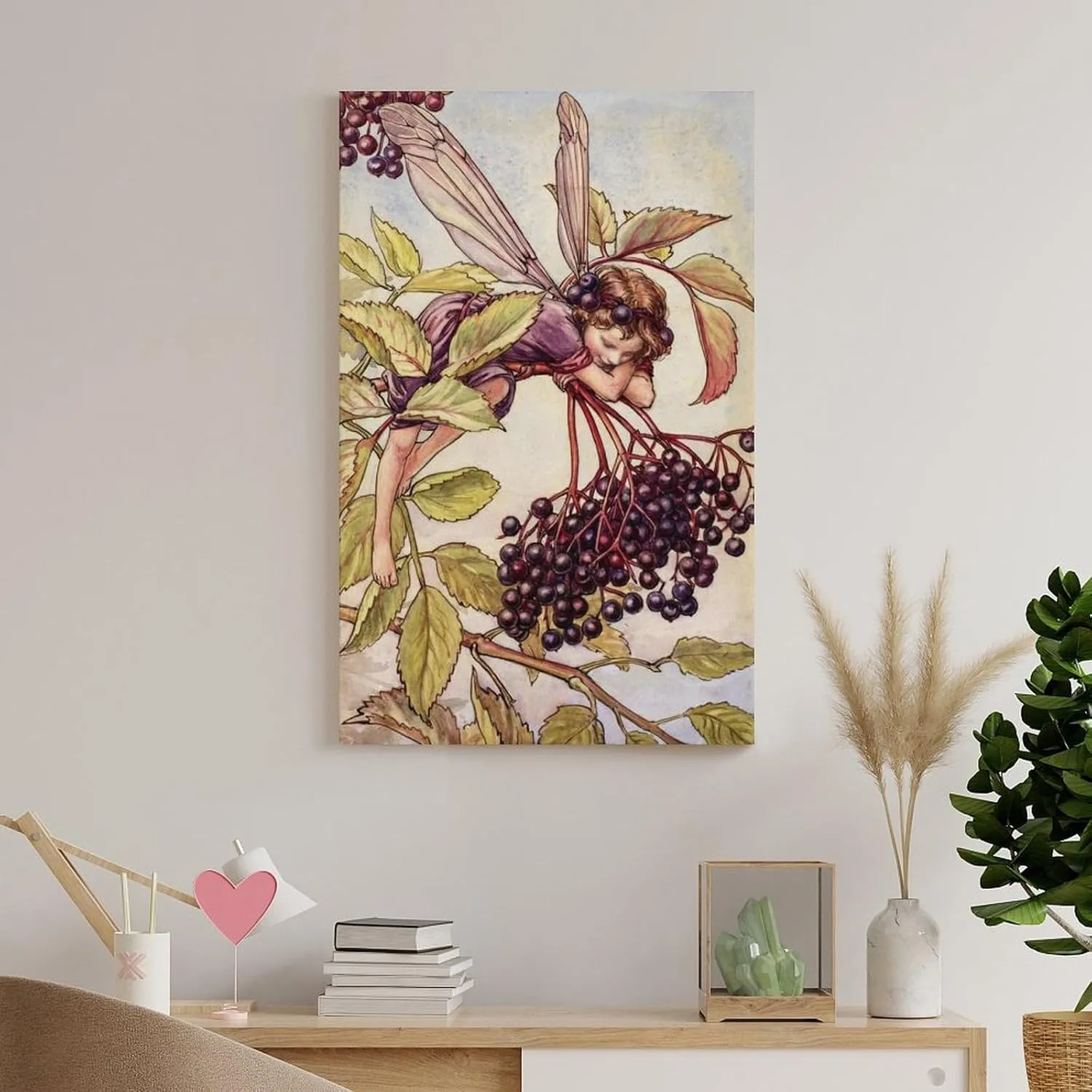 yhtgHRGU The Elderberry Fairy Illustration By Cicely Mary Barker Canvas Wall Art Poster For Room Aesthetic And Decor Poster For Office Decor Living Room Bedroom 12x18inch(30x45cm)