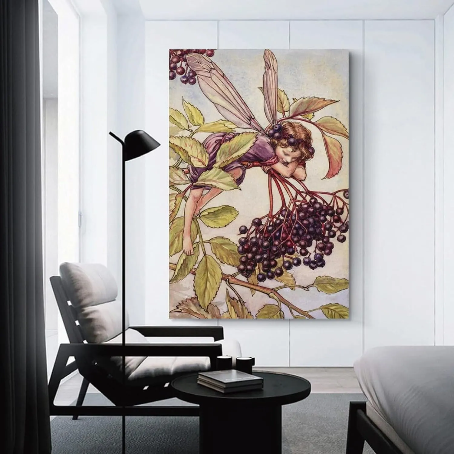 yhtgHRGU The Elderberry Fairy Illustration By Cicely Mary Barker Canvas Wall Art Poster For Room Aesthetic And Decor Poster For Office Decor Living Room Bedroom 12x18inch(30x45cm)