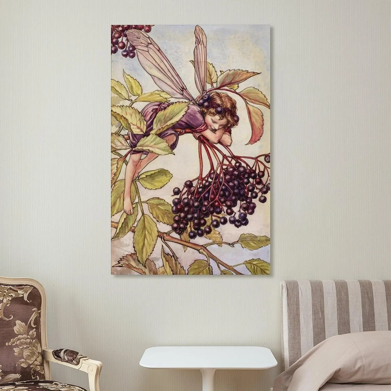 yhtgHRGU The Elderberry Fairy Illustration By Cicely Mary Barker Canvas Wall Art Poster For Room Aesthetic And Decor Poster For Office Decor Living Room Bedroom 12x18inch(30x45cm)