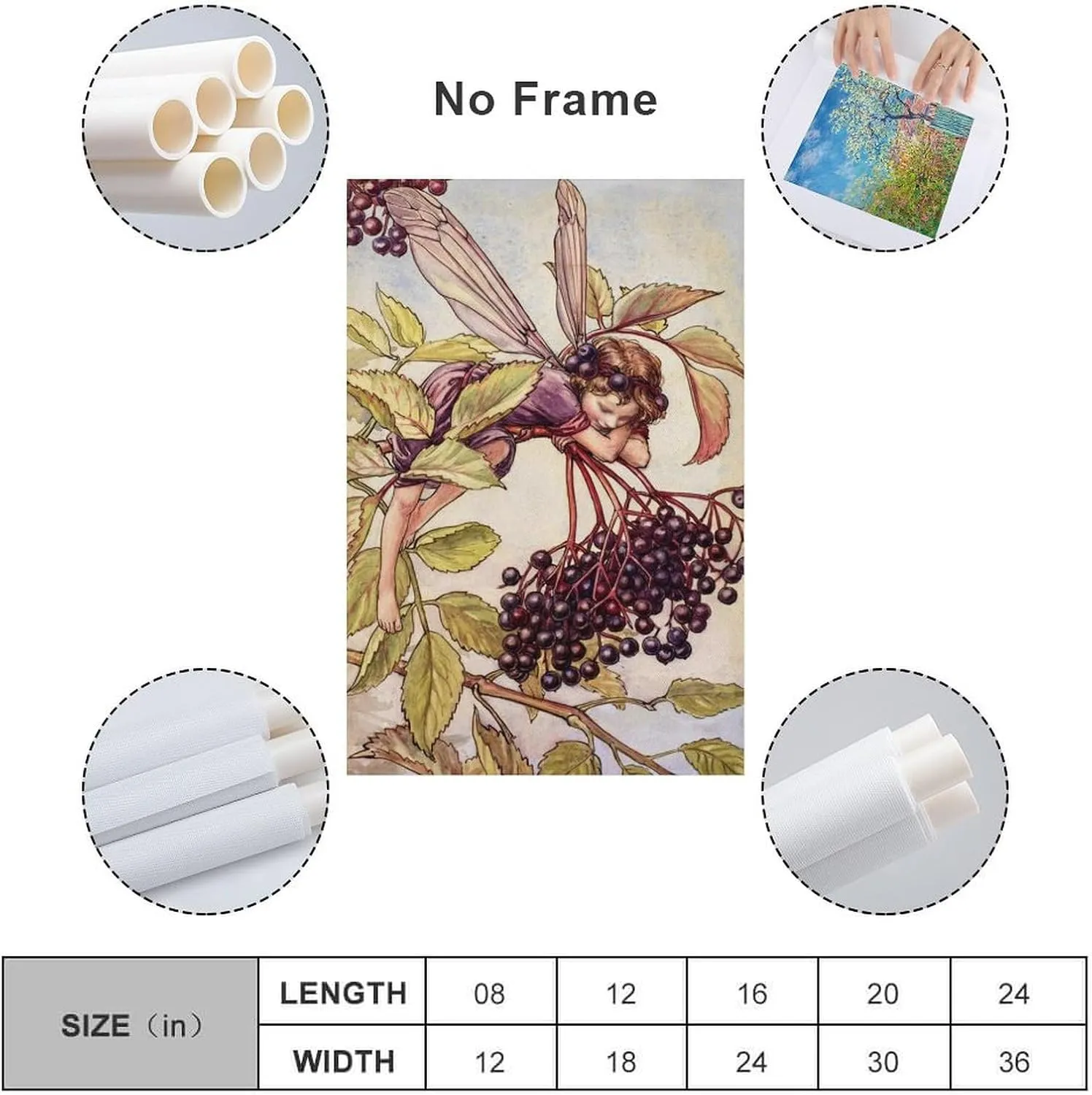 yhtgHRGU The Elderberry Fairy Illustration By Cicely Mary Barker Canvas Wall Art Poster For Room Aesthetic And Decor Poster For Office Decor Living Room Bedroom 12x18inch(30x45cm)