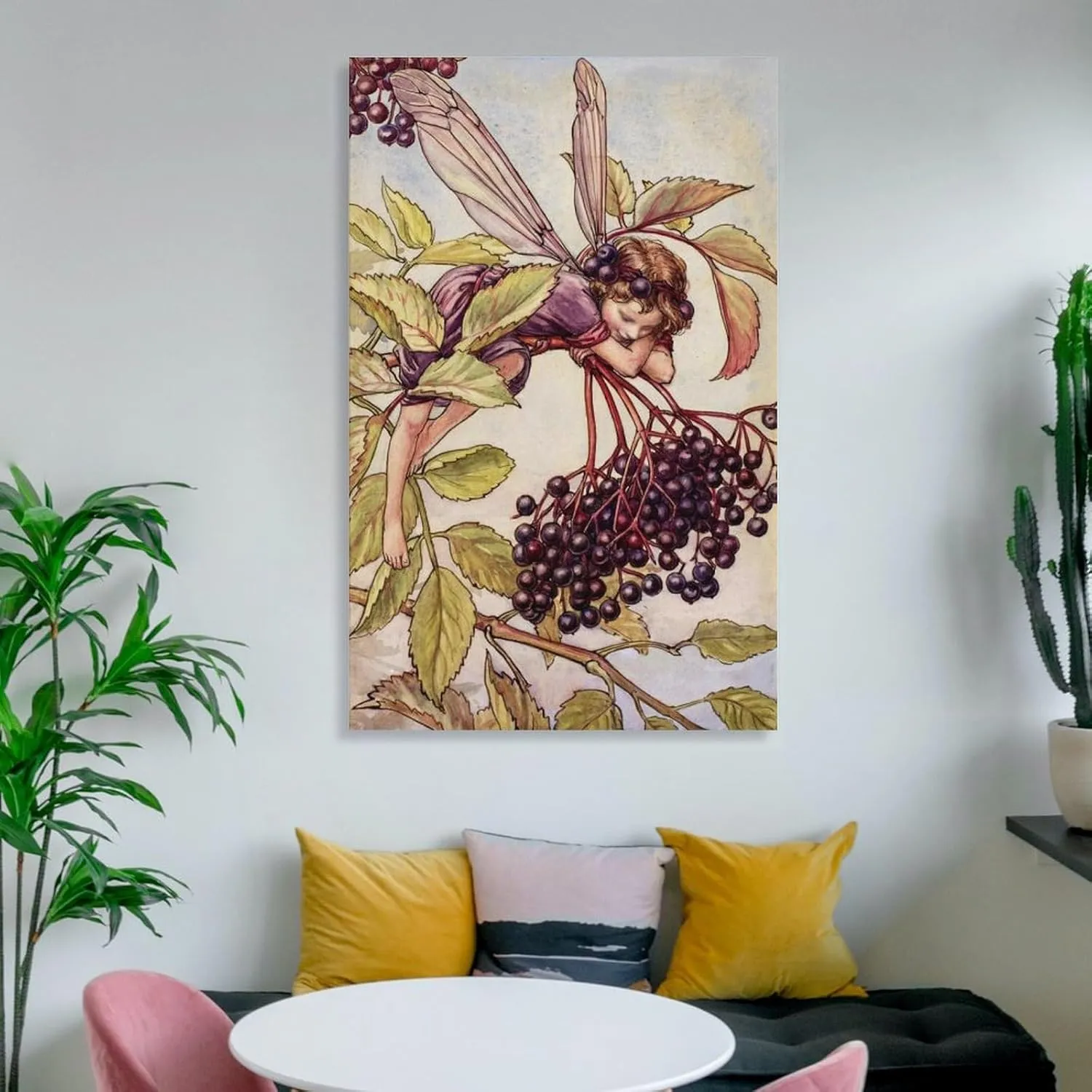 yhtgHRGU The Elderberry Fairy Illustration By Cicely Mary Barker Canvas Wall Art Poster For Room Aesthetic And Decor Poster For Office Decor Living Room Bedroom 12x18inch(30x45cm)