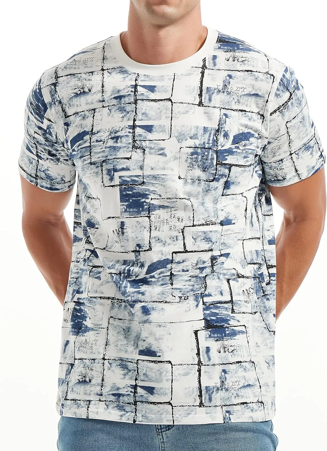 YININF Mens Hipster Hip Hop Short Sleeve Print T-Shirt Shirts Men