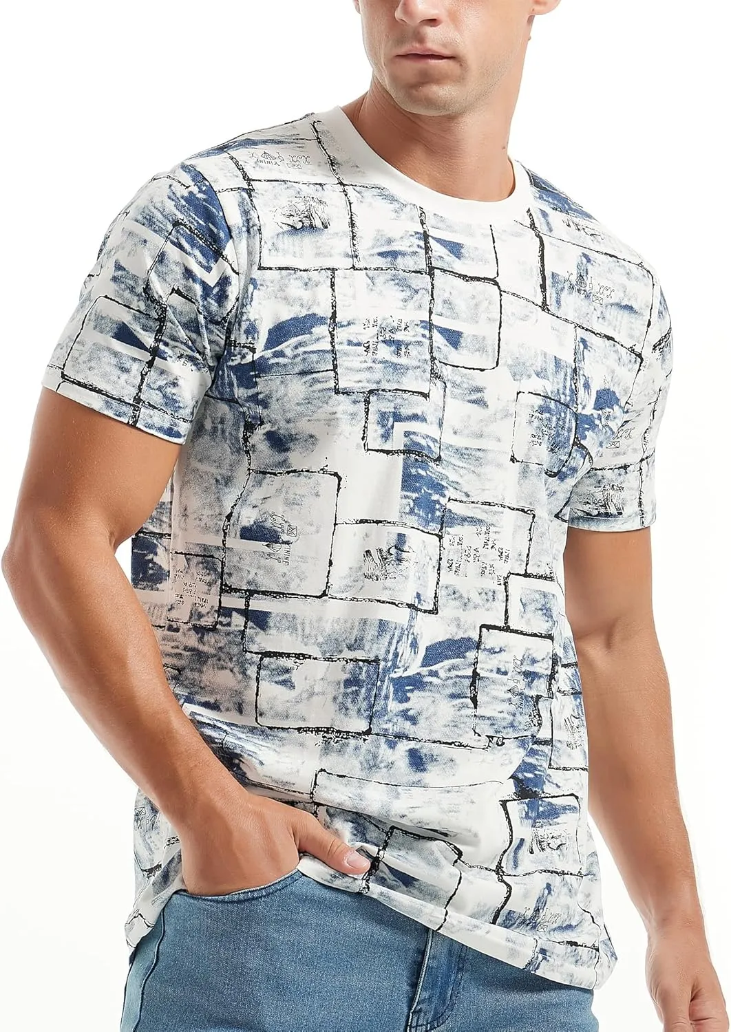 YININF Mens Hipster Hip Hop Short Sleeve Print T-Shirt Shirts Men