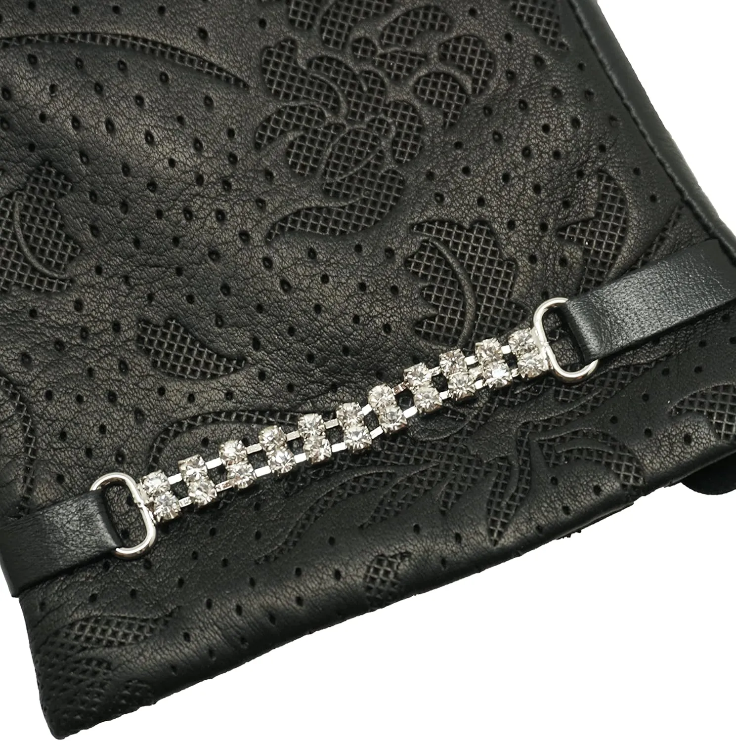 YISEVEN Women’s Sheepskin Leather Gloves with Floral Embroidery and Animal Print