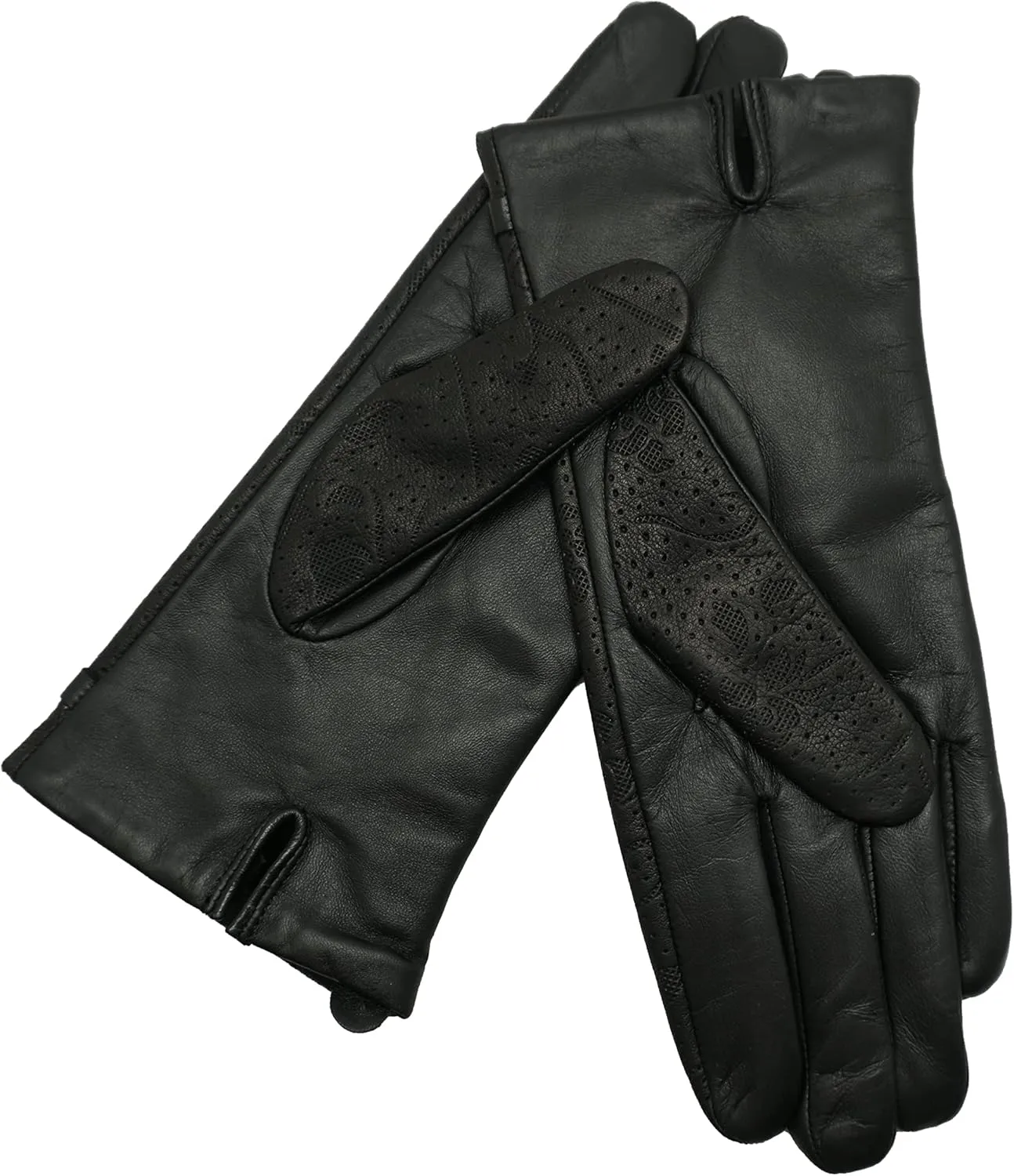 YISEVEN Women’s Sheepskin Leather Gloves with Floral Embroidery and Animal Print
