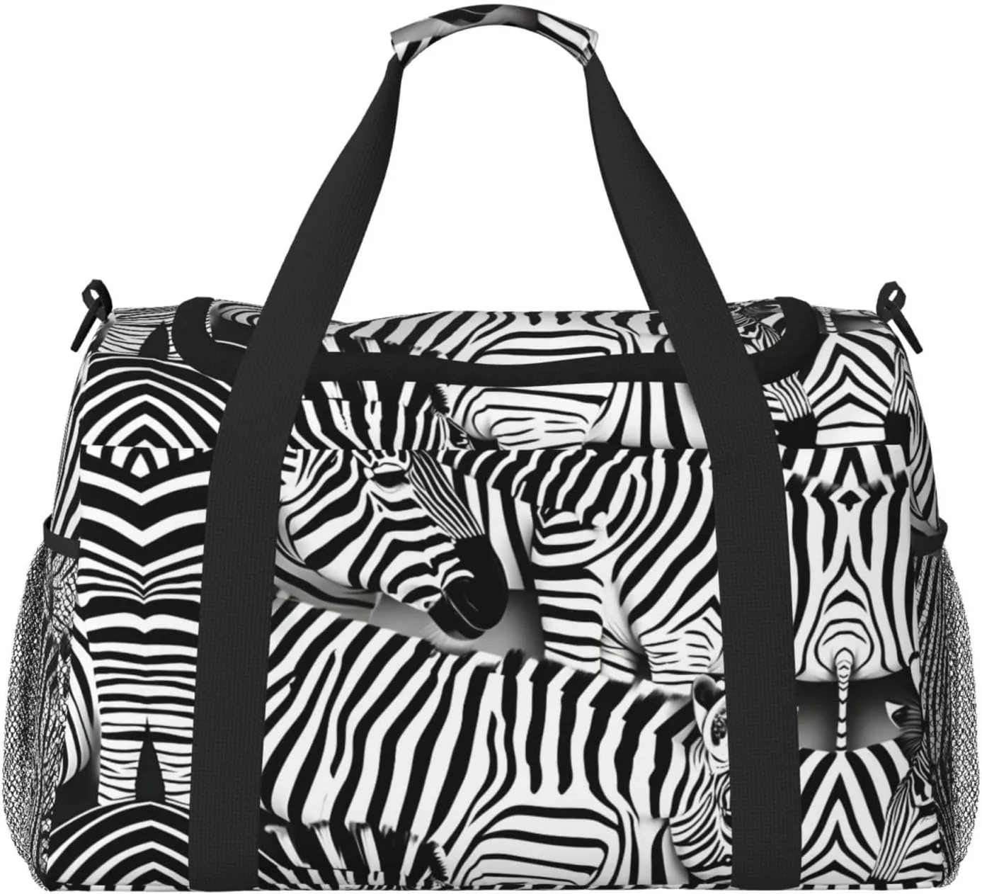 Zebra print Large Canvas Travel Duffel Bag Weekender Bags for Women Overnight Bag Carry On Tote Bag