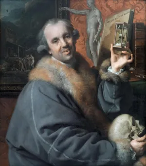 ZhiChengHflBM Vintage Painting Print Canvas Wall Art Canvas Picture Self Portrait by Johan Zoffany Poster Artwork for Home Decor 60x90cm